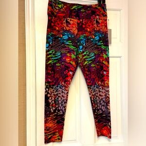 Soft Surroundings Red and Orange Leggings Vibrant and Form-Fitting